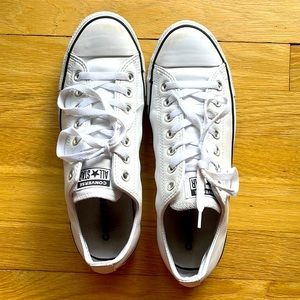 Mens White leather Converse